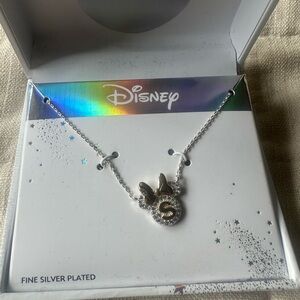 Disney Silver Necklace with Minnie Mouse Pendant “S”